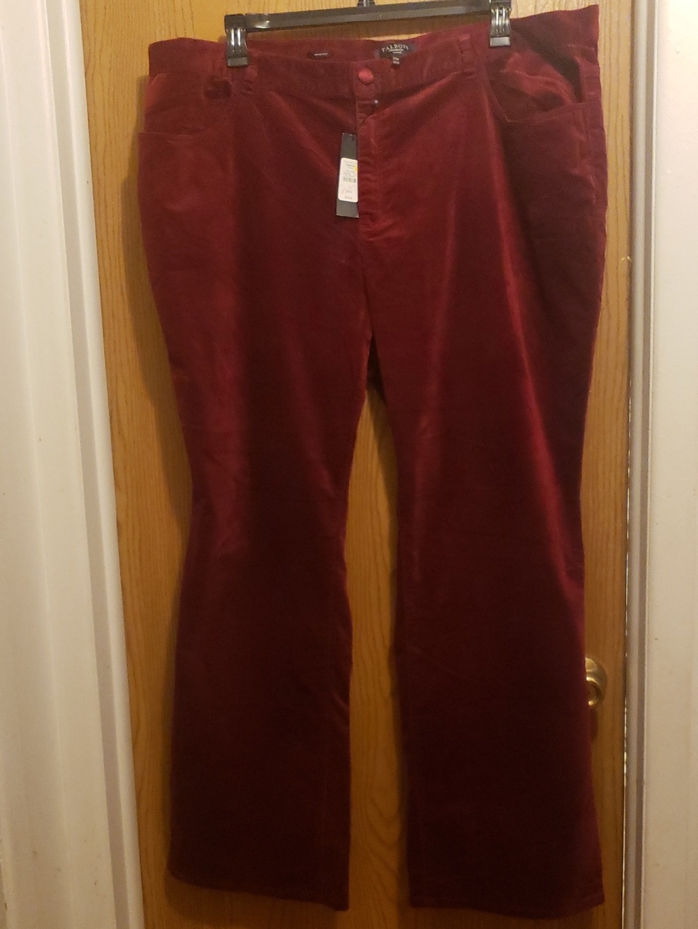 Talbots Women's Burgundy Heritage Velour Boot Pants